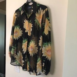 Vintage Liz Claiborne Sheer Flower Blouse